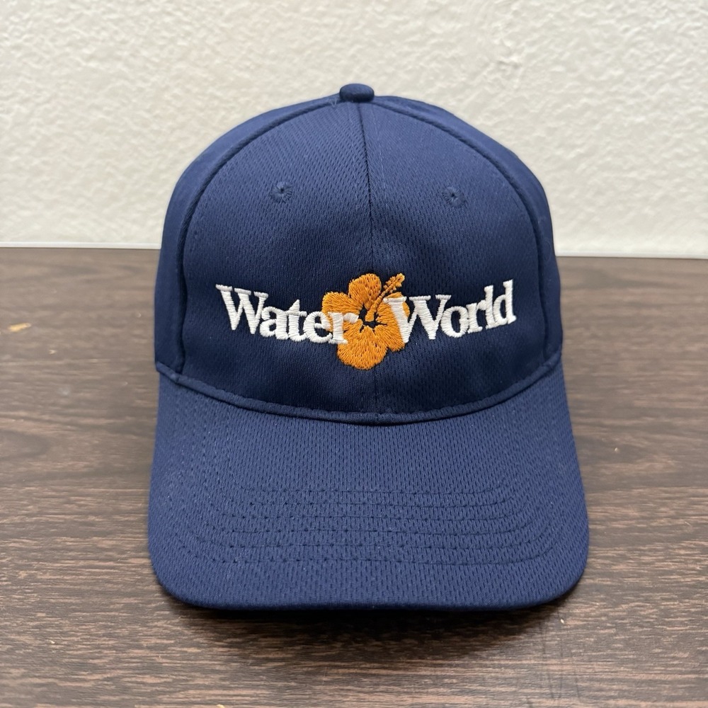 Water World Hat Cap‎ Strapback Blue Theme Park Swimming Pool Resort